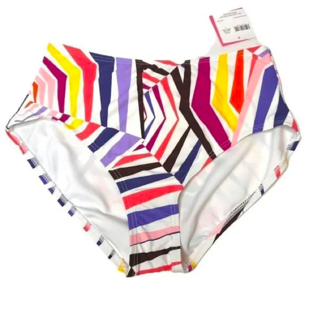 NWT Kate Spade Color Block High Waist Bikini Bottom Size: Medium